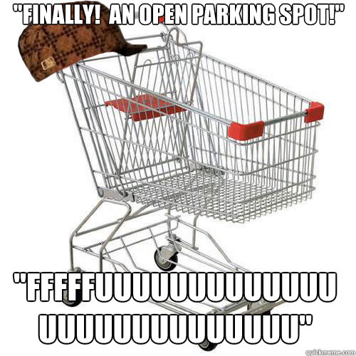 finally an open parking spot fffffuuuuuuuuuuuuuuuuuuuu - Scumbag shopping cart