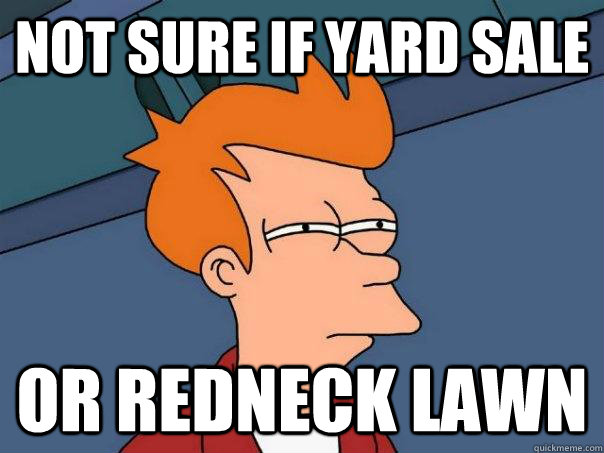 not sure if yard sale or redneck lawn - Futurama Fry