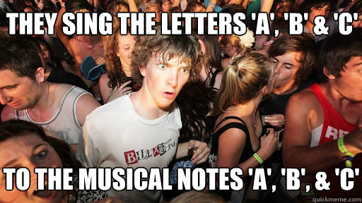 they sing the letters a b c to the musical notes a - Sudden Clarity Clarence