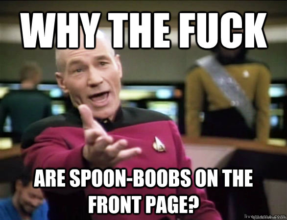 why the fuck are spoonboobs on the front page - Annoyed Picard HD
