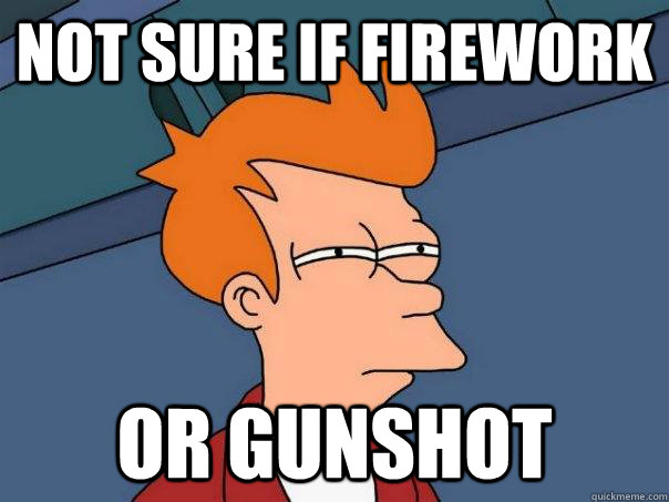 not sure if firework or gunshot - Futurama Fry