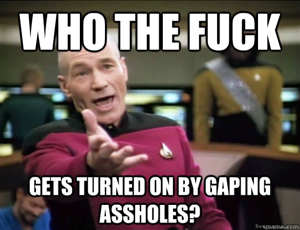 who the fuck gets turned on by gaping assholes - Annoyed Picard HD