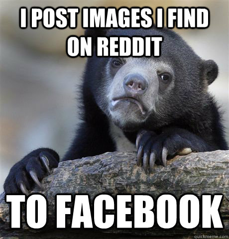 i post images i find on reddit to facebook  - Confession Bear