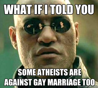 what if i told you some atheists are against gay marriage to - What if I told you
