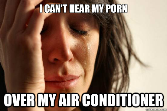 i cant hear my porn over my air conditioner - First World Problems