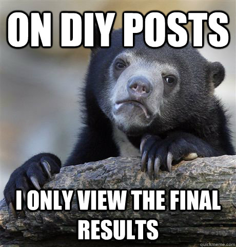 on diy posts i only view the final results - Confession Bear