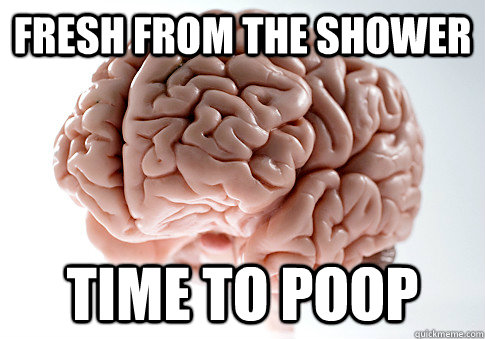 fresh from the shower time to poop - Scumbag Brain