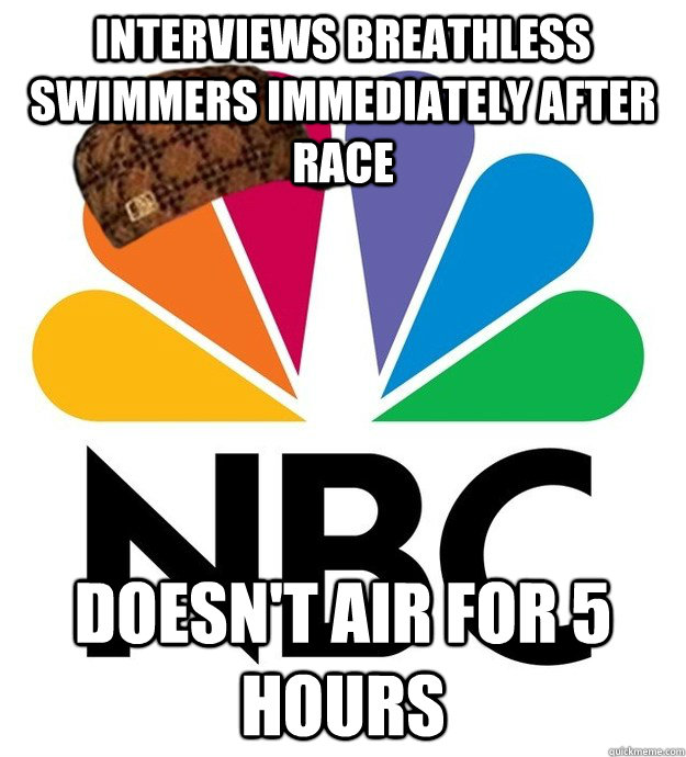 interviews breathless swimmers immediately after race doesn - Scumbag NBC