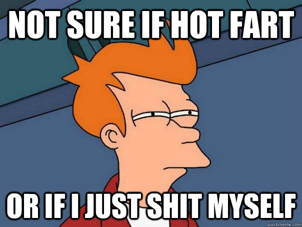 not sure if hot fart or if i just shit myself - Futurama Fry