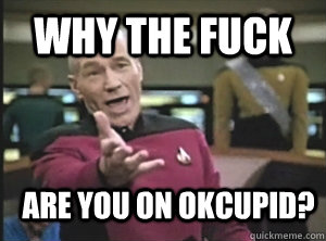 why the fuck are you on okcupid - Annoyed Picard