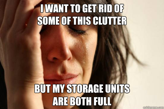 i want to get rid of some of this clutter but my storage uni - First World Problems