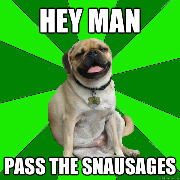 hey man pass the snausages - Stoner Pug