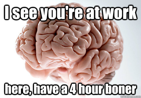 i see youre at work here have a 4 hour boner - Scumbag Brain