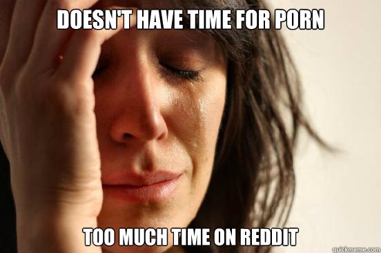 doesnt have time for porn too much time on reddit - First World Problems