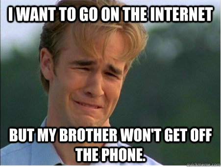 i want to go on the internet but my brother wont get off th - 1990s Problems