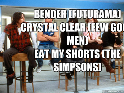 bender futurama crystal clear few good men eat my shorts -