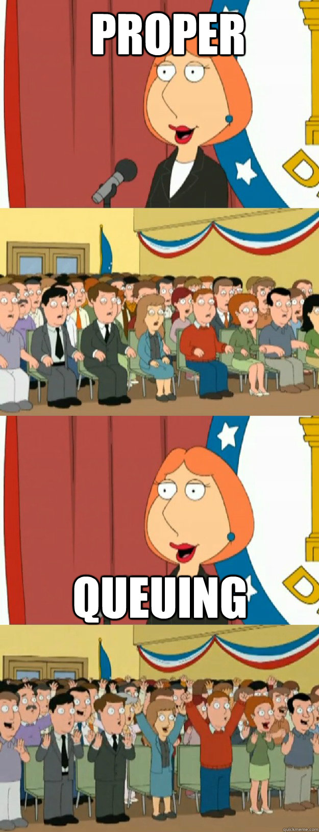 proper queuing - Lois Griffin