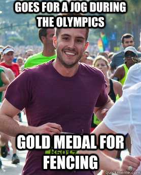 goes for a jog during the olympics gold medal for fencing - Ridiculously photogenic guy