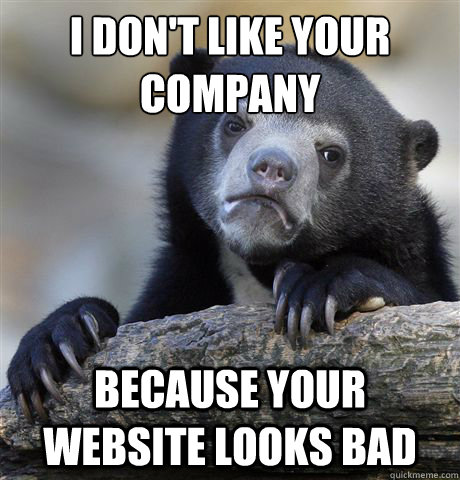 i dont like your company because your website looks bad - Confession Bear