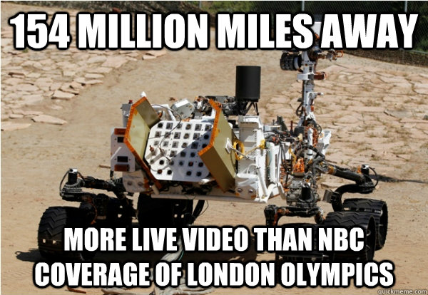 154 million miles away more live video than nbc coverage of - Mars Curiosity
