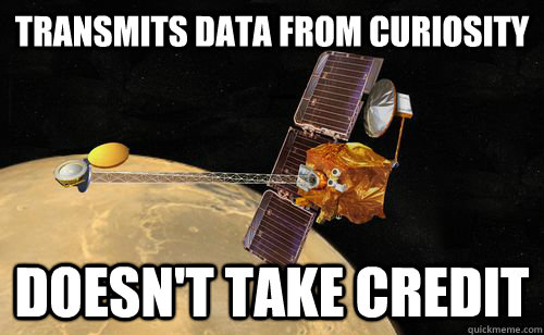 transmits data from curiosity doesnt take credit - Mars Odyssey