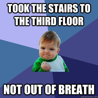 took the stairs to the third floor not out of breath - Success Kid
