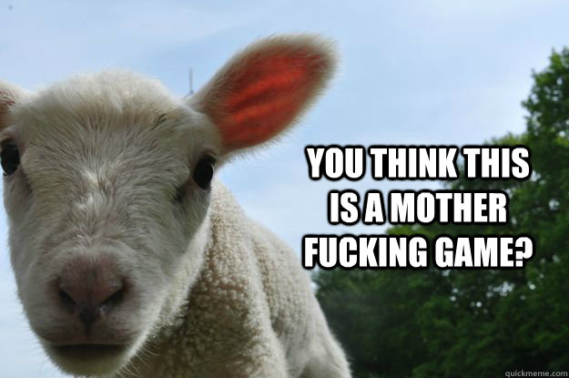 you think this is a mother fucking game - Serious Sheep