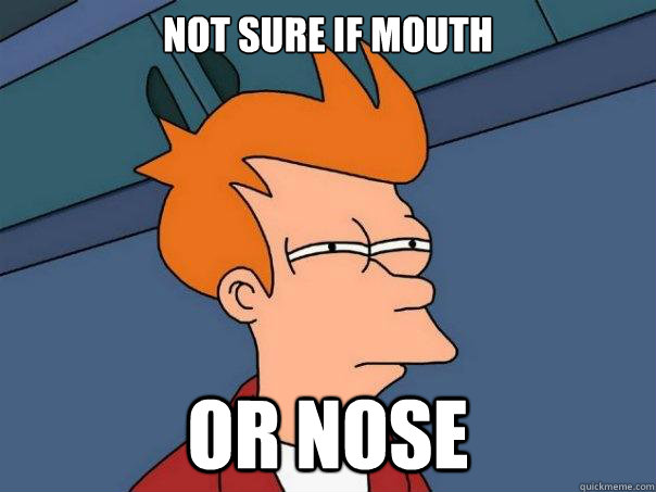 not sure if mouth or nose - Futurama Fry