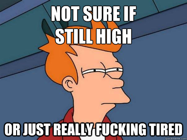 not sure if still high or just really fucking tired - Futurama Fry