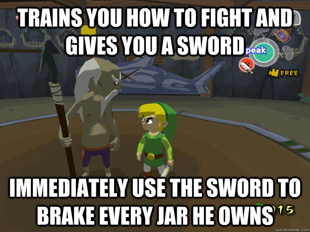 trains you how to fight and gives you a sword immediately us -