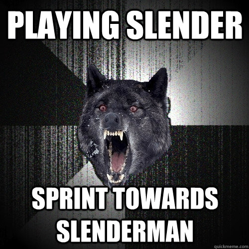 playing slender sprint towards slenderman - Insanity Wolf
