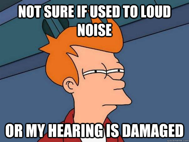 not sure if used to loud noise or my hearing is damaged - Futurama Fry
