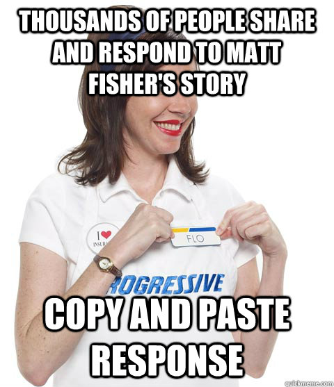 thousands of people share and respond to matt fishers story - SCUMBAG FLO