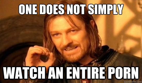one does not simply watch an entire porn - Boromir