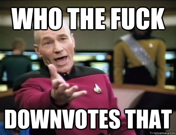 who the fuck downvotes that - Annoyed Picard HD