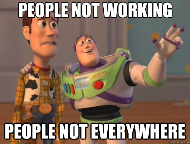 people not working people not everywhere - Toy Story