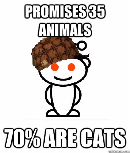 promises 35 animals 70 are cats - Scumbag Redditor