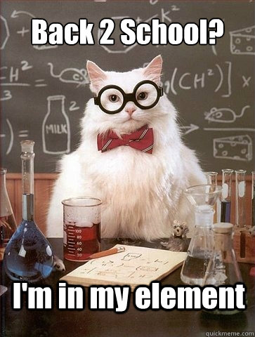 back 2 school im in my element - Chemistry Cat