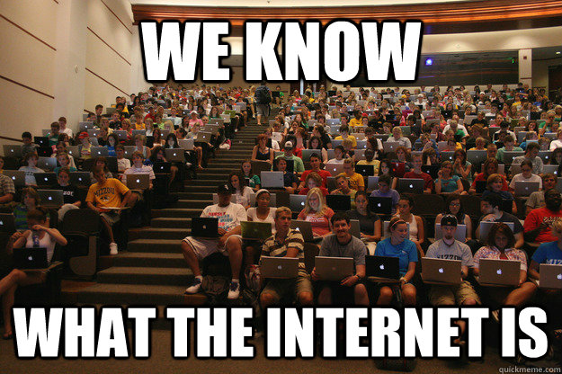 we know what the internet is - College Classroom