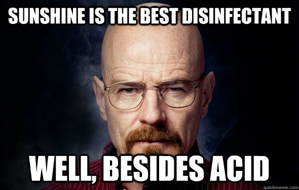 sunshine is the best disinfectant well besides acid - Walter White - Badass