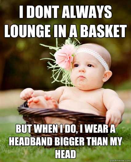 i dont always lounge in a basket but when i do i wear a hea - Basket Baby