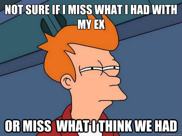 not sure if i miss what i had with my ex or miss what i thi - Futurama Fry