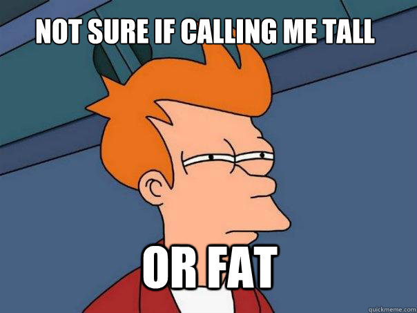 not sure if calling me tall or fat - Futurama Fry