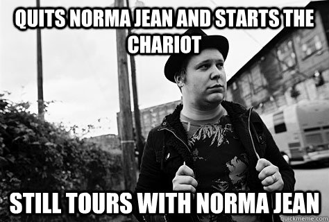 quits norma jean and starts the chariot still tours with nor - Good Guy Josh Scogin