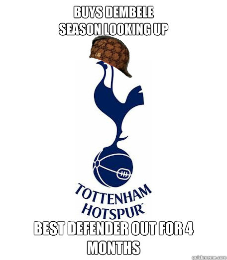 buys dembele season looking up best defender out for 4 month - Scumbag THFC
