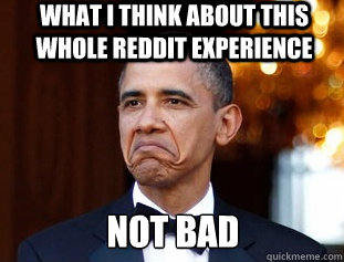what i think about this whole reddit experience not bad - Not Bad Obama