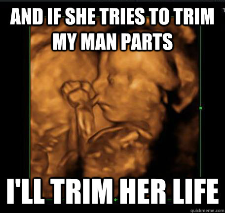 and if she tries to trim my man parts ill trim her life -