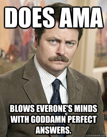 does ama blows everones minds with goddamn perfect answers - Awesome Nick Offerman