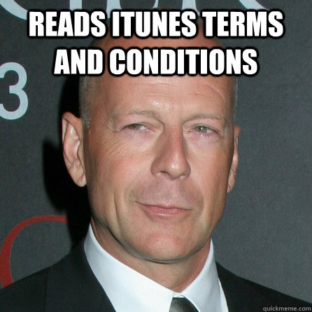 reads itunes terms and conditions - Good Guy Bruce