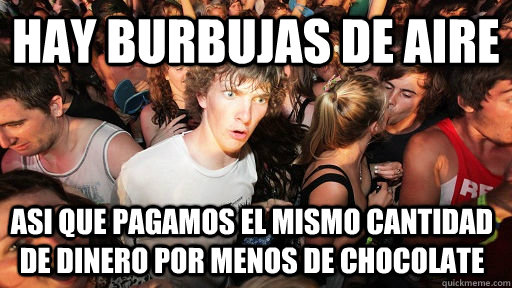 hay burbujas de aire asi que pagamos el mismo cantidad de di - Sudden Clarity Clarence